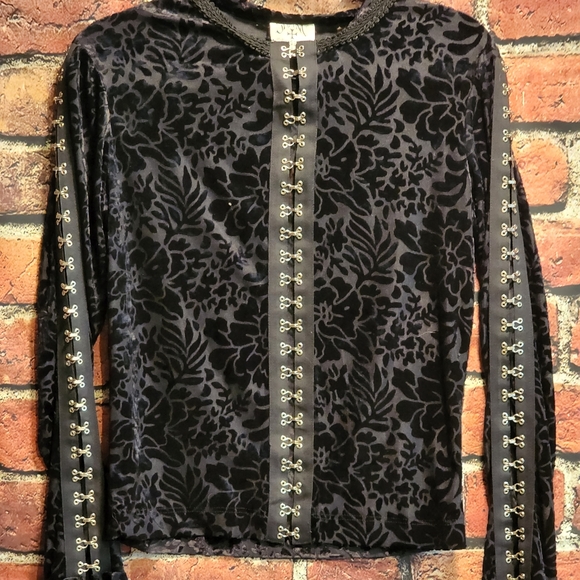 Velvet sheer Gothic Victorian blouse by Shrine hollywood California - Picture 2 of 9